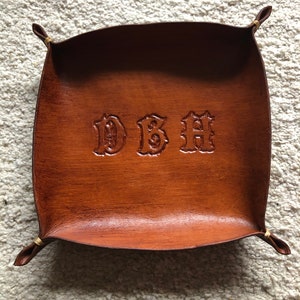 Customizable Leather Valet Tray