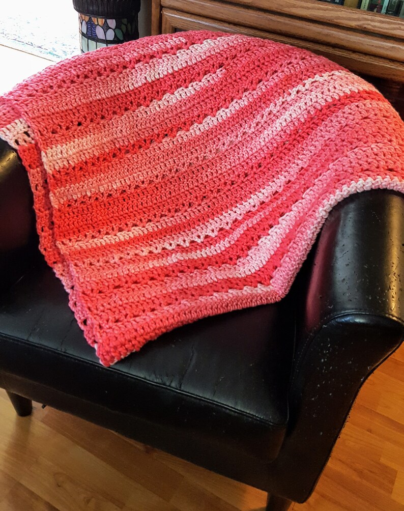 Pink Crochet Afghan Princess Throw Blanket Wool Blend Etsy