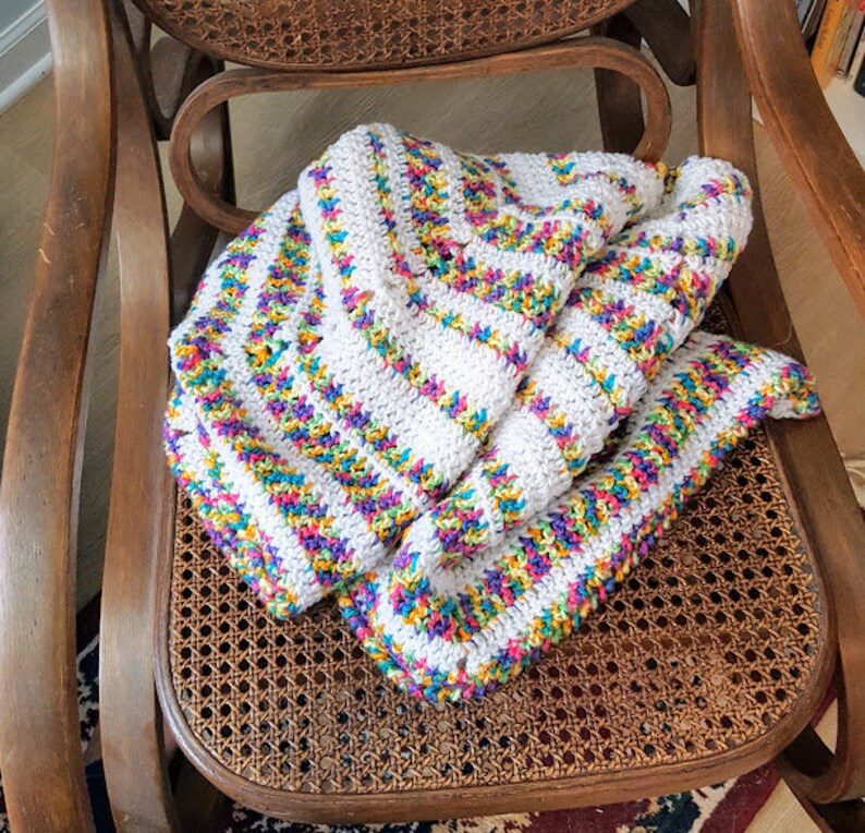 Bright Stripes Octagon Crochet Baby Blanket Baby Afghan Etsy