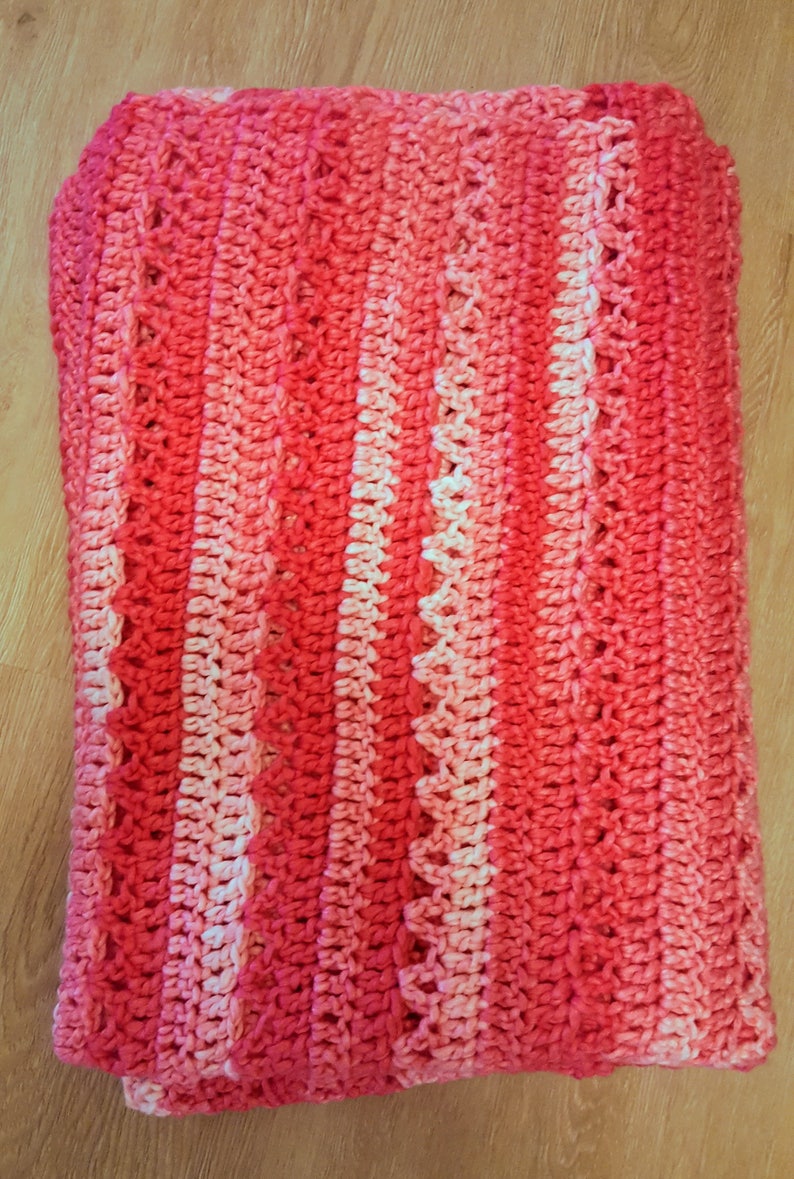 Pink Crochet Afghan Princess Throw Blanket Wool Blend Etsy