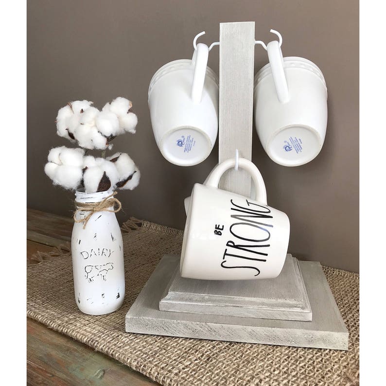 Antique White Countertop Mug Rack Mug Holder Mug Tree Etsy