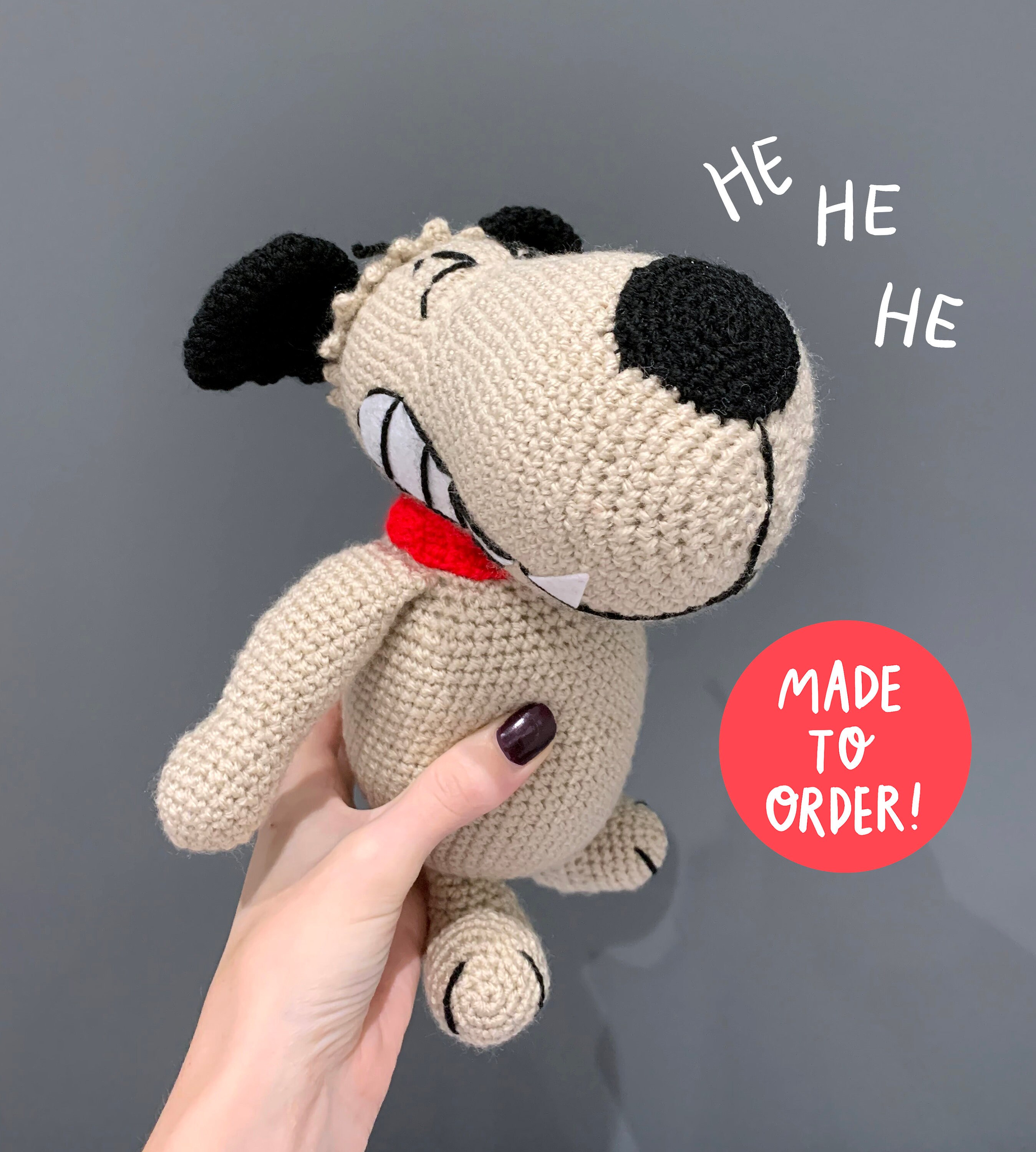 Muttley the Dog Handmade Crochet Toy Etsy UK