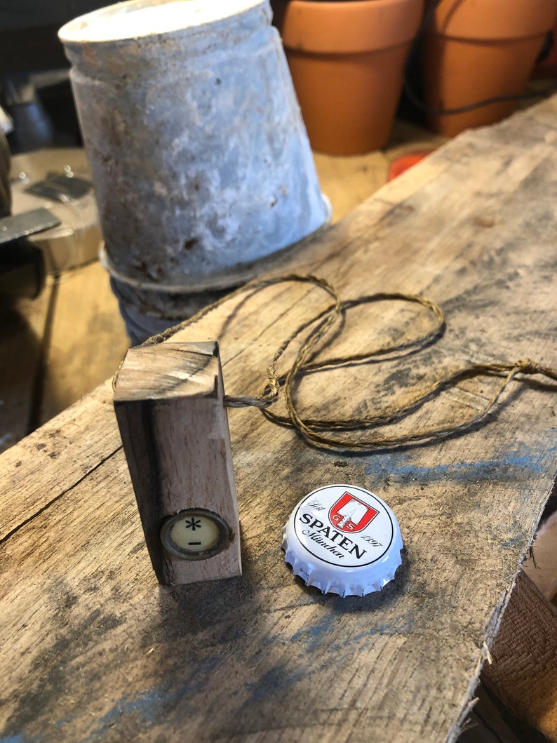 Handmade Unique Unisex Antique Type Writer Key Wood Necklace *-