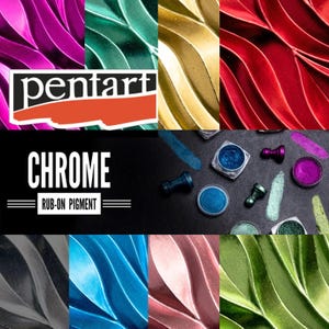 Pentart Chrome Effect Rub On Pigment 9 Colors