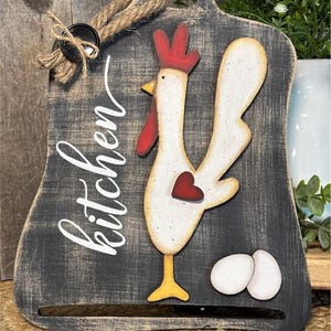 Crazy Chicken on Wonky Board Instant Digital Download SVG File Wood Kit