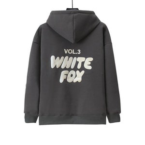 White Fox hoodie style 8 colours / leisure hoodie / dupe Dark Grey