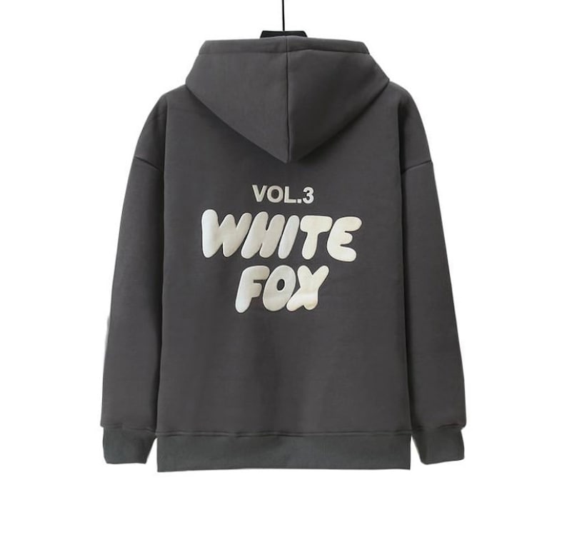 White Fox hoodie style 8 colours / leisure hoodie / dupe Dark Grey