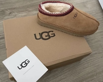 Ugg tasman style slippers / sliders dupe / brown / Sand / chestnut and black