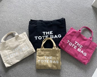 Canvas shoulder Tote Bag / Shopper / Gift for her / Black / Blue / Cream / Khaki / Pink