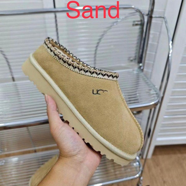 Ugg tasman style slippers / sliders dupe / brown / Sand / chestnut and black