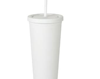 STOCK CLEARANCE - double walled Tumbler drinks cups / tumbler / party / drink bottles with straw