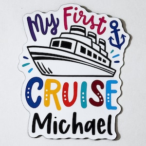 Kids My First Cruise Door Wall Decoration Magnet Sign, Personalized Name Keepsake, Carnival Norwegian MSC, Childs First Name 1st cruise