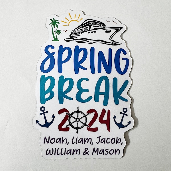 Spring Break 2024 Cruise Door Magnet Sign, Royal Caribbean Carnival, Personalized Cruising Custom Keepsake, College Friends Trip