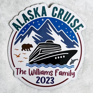 Alaska Cruise Door Magnet, Family Cruising 2024 25 Carnival Norwegian, Personalized Wall Custom Keepsake Refrigerator Alaskan Vacation