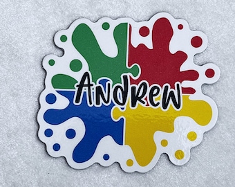 Autism Name Refrigerator Magnet, Personalized Decoration, Keepsake Fridge Office Locker, ASD Asperger's