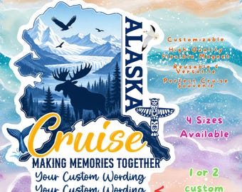 Personalized Alaska Cruise Door Magnet Sign, Custom Alaskan Cabin Decor, Family Friends Vacation Cruising Keepsake, Royal Caribbean Carnival