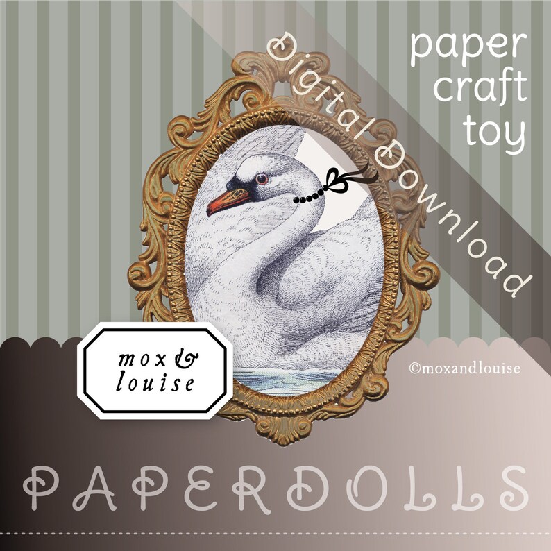 Digital Download milk and cookies a sleep mask and a bedroom Slumber Set Pippa a Mox /& Louise Paper Doll complete with nighties