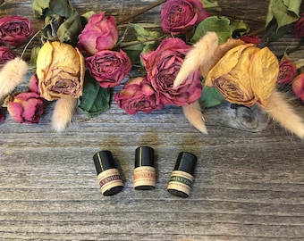 3 Perfume SAMPLES - Perfume Oils Sample Set/ Natural Perfume Oil/ Natural Fragrance/ Stocking Stuffers For Women/ Gift for Her/ Gift for Mom