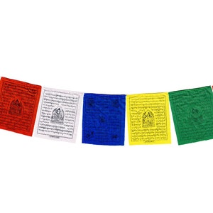 Tibetan prayer flags white tare approx. 2.5 m 10 pennants handmade in Nepal frayed flags with prayers and blessings for peace
