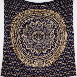 Blue Gold Tapestry Etsy