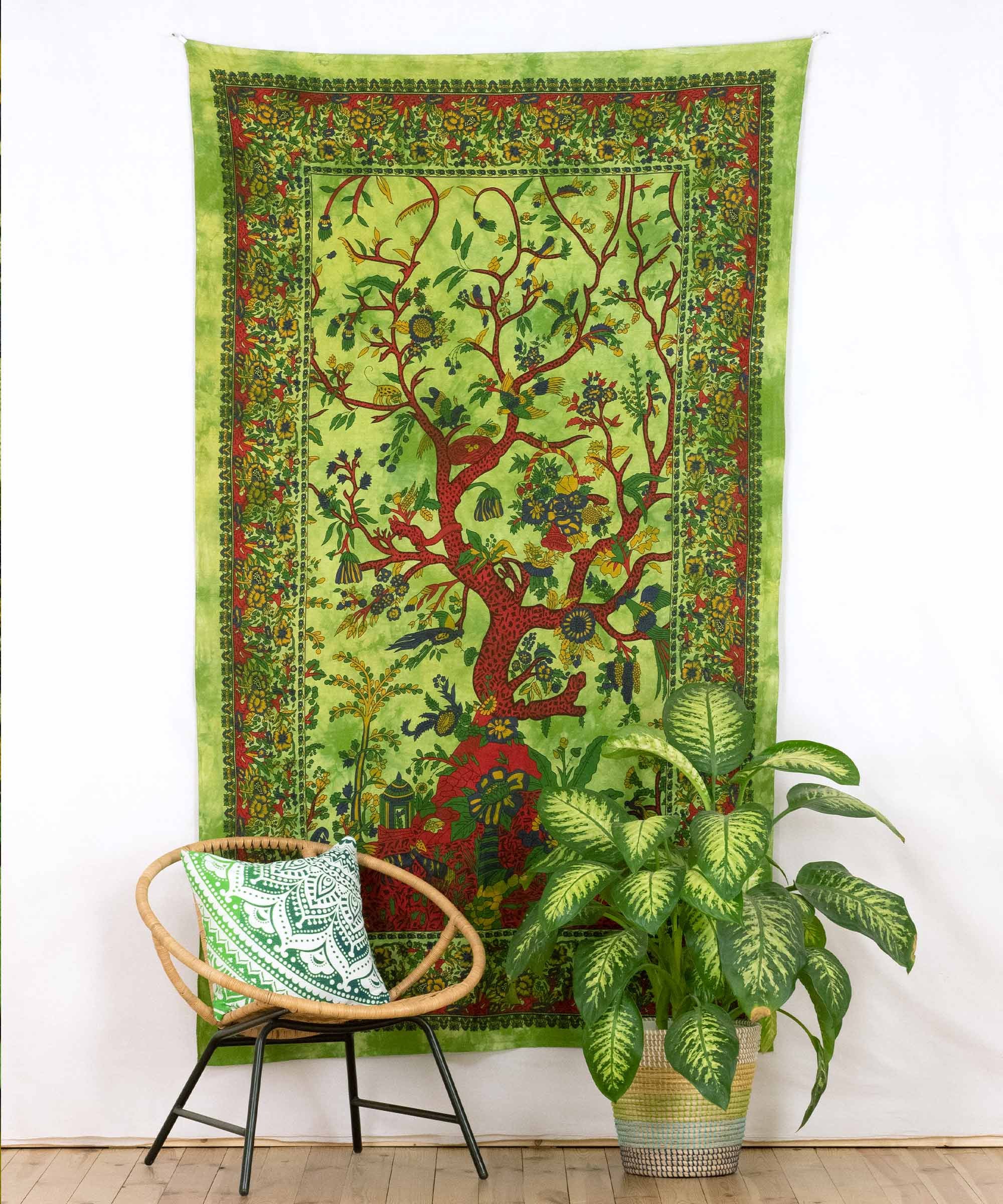 PLIGREAT Wikinger Wandteppich Set - 2 Stück Baum Des Leben Design, 130cm