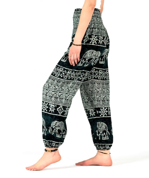 Thai Elephant Pants, Harem Pants With Mandala in Two-tone, Aladdin Pants in  Soft Viscose, Thai Pants, Yoga Pants/ Beach Pant for Unisex New -   Canada