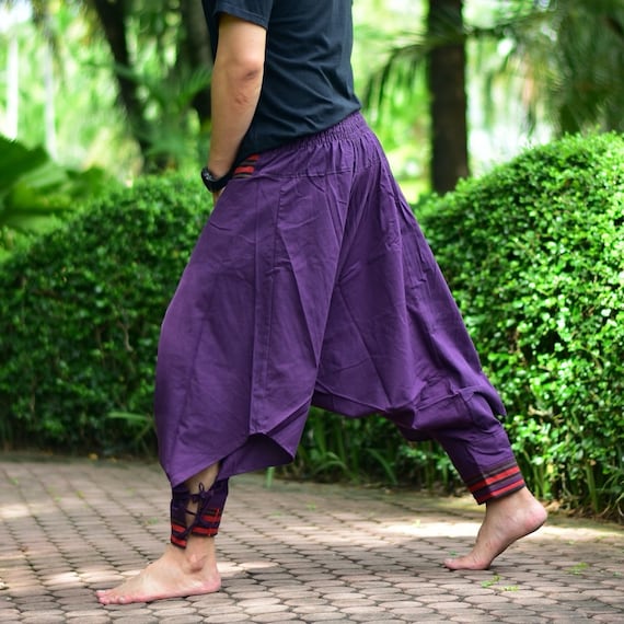 Harem Pants in Purple, With Large Pocket and Flexible Waist Unisex