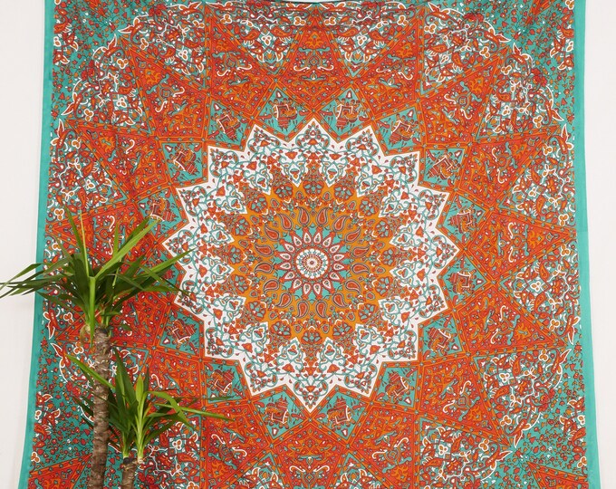 Lot 15 Tentures Murales Mandala Indiennes - 85x55 Pouces - Coton Imprimé Main