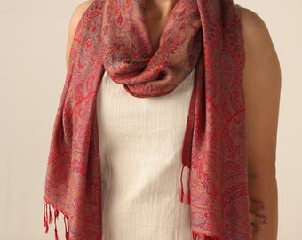 écharpe étole pashmina 70% et soie 30% marron accessoire mode femme