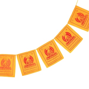 Prayer flag Buddha yellow Shakyamuni 2 m, flags with mantra and Buddhist blessing Tibetan prayer flags made of cotton, from Nepal