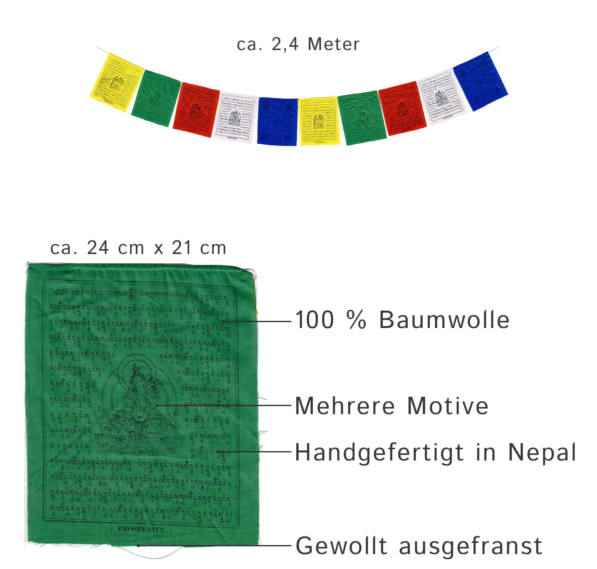 Banderas tibetanas de oración inglesas, decoración para exteriores,  banderas impresas a mano, impresas a mano en Nepal, bandera de caballo de  viento