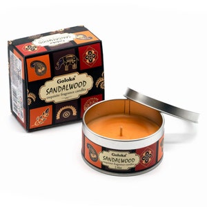 Scented Candle Sandalwood Goloka Candle Soy Candle Vegan Aroma Candle Housewarming Gift - Incense for Yoga Meditation and Relaxation