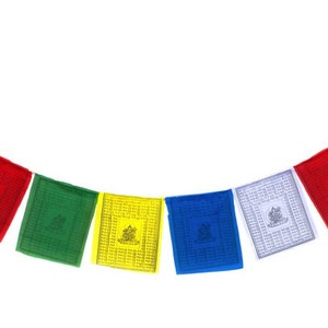 Tibetan prayer flag 2 m garland with 10 pennants from Nepal garden bunting Buddhist peace flags with prayers image 3