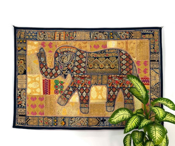 Indian tapestry elephant sales