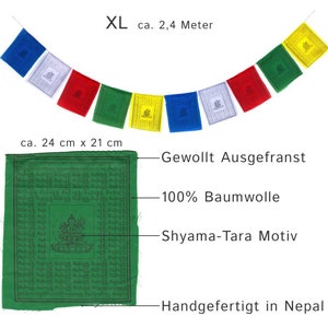 Tibetan prayer flag 2 m garland with 10 pennants from Nepal garden bunting Buddhist peace flags with prayers image 2