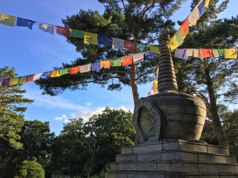 Tibetan prayer flag 2 m garland with 10 pennants from Nepal garden bunting Buddhist peace flags with prayers image 5