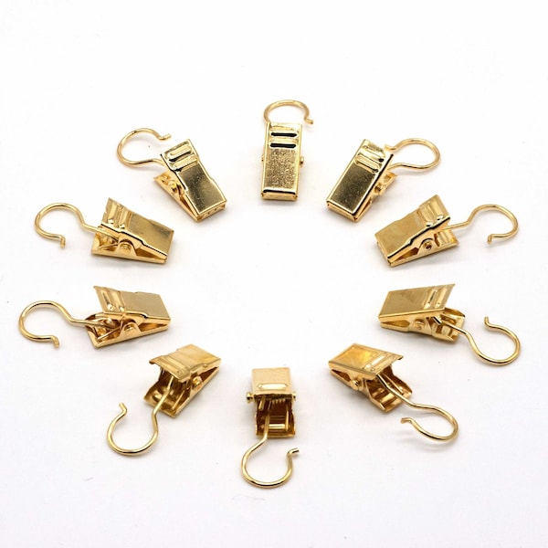 Curtain clips gold, wall cloth attachment, wall hanging suspension, clip with hooks for wall decoration