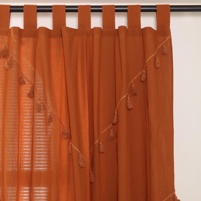 Boho Curtain Brown Terracotta Curtain Boho Chic - Indian Curtain Opaque ...