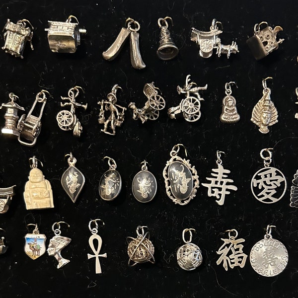 Vintage South East Asian Charms includes Egyptian Charms in Silver Sold Separately New Charms March 20,2024