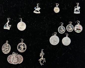 Zodiac Vintage Sterling Disks and 3D charms 1950 -1970s New Photos March 19, 2024