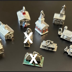 Vintage Larger Houses and Building Charms in Sterling 1960 1970s each Sold Separately New Photos as of March 23