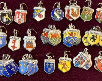 Vintage German Cities O to Z Travel Charms in 800 silver 1940s to 1950s Sold Separately @ 12 dollars each New Charms - Photos Jan 11, 2024