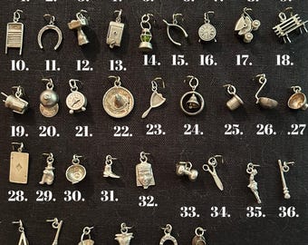 Vintage 1950s Sterling Silver Charms
