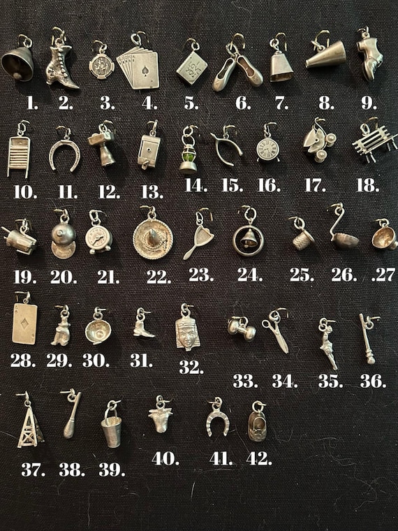 Vintage 1950s Sterling Silver Charms