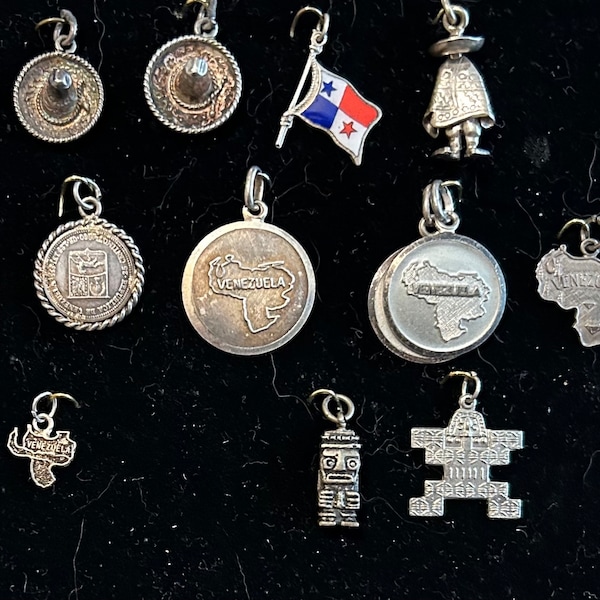 Vintage Mexico & South American Charms in Sterling 800 835 silver Vintage  Sold Separately Make selection from Variations.