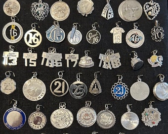 Happy Birthday Vintage Sterling charms many with years Sold Separately New Charms and Photos Feb 20, 2024