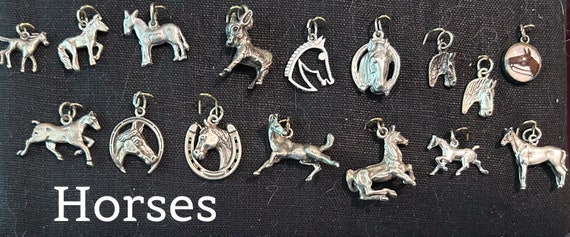Vintage Sterling Animals Pets Cats & Dog Charms 1… - image 9