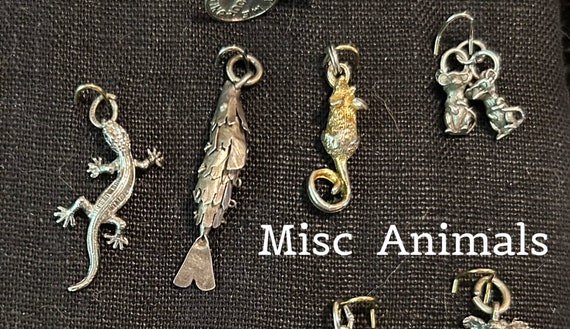 Vintage Sterling Animals Pets Cats & Dog Charms 1… - image 4