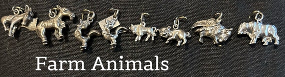 Vintage Sterling Animals Pets Cats & Dog Charms 1… - image 7