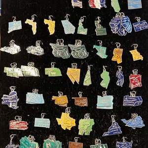 Vintage US State charms Enameled Sterling silver 1950 to 1970 charms Sold Separately @ 18 dollars each NEW States as of March 30, 2024